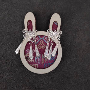 Ethno Brocade Rabbit Fridge Magnet